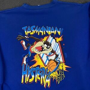 Vintage 90s Tasmanian Devil Hysteria Sweatshirt FITS XL Basketball Warner Bros